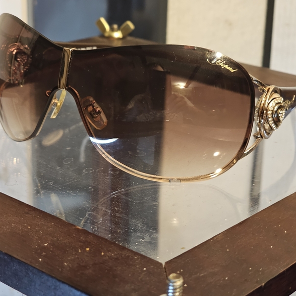 Chopard Gold and Brown Sunglasses